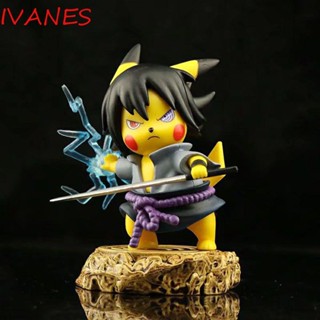 Ivanes โมเดลฟิกเกอร์การ์ตูน Pikachu Uchiha Sasuke Pikachu ของเล่นสําหรับเด็ก