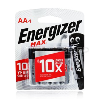 ถ่านอัลคาไลน์ เอเนอไจเซอร์แม๊กซ์ E91 AA แพ็ก 4 ก้อน (Energizer Max Alkaline E91 AA BP4)