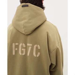 เสื้อกันหนาว มีฮู้ด พิมพ์ลายโลโก้ Fear of god Season 7 Worn Looking Washed-out Flocking โอเวอร์ไซซ์ 2023