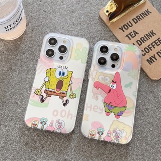 เคสโทรศัพท์มือถือ ซิลิโคน กันกระแทก ลายสพันจ์บ็อบ สแควร์แพนท์ สําหรับ Iphone 14Pro 13pro 12promax 14Promax 13Promax