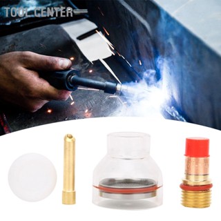 Tool Center อุปกรณ์เสริมชุดไฟฉายเชื่อม WP ไฟฉายแก๊สเลนส์ Collet ถ้วยแก้วสำหรับ WP‑17/18/26