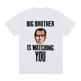 George Orwell 1984 Big Brother Is Watching You Vintage T-shirt Cotton Men T shirt New Tee Tshirt Womens Tops_03