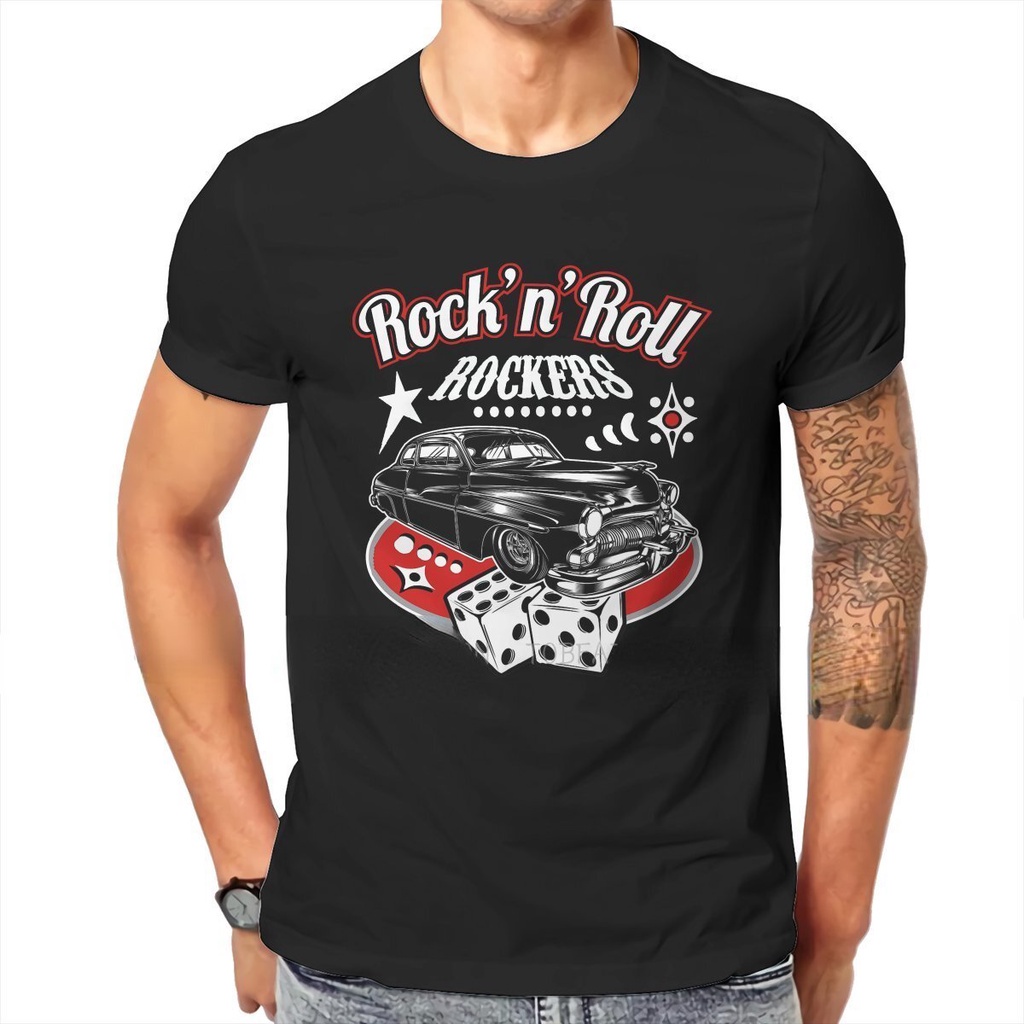 เสื้อยืด Sock Hop Party Rock and Roll Rocker Camisetas 50s Vintage Rockabilly Graphic Tshirts Summer Men Women Tees Hara