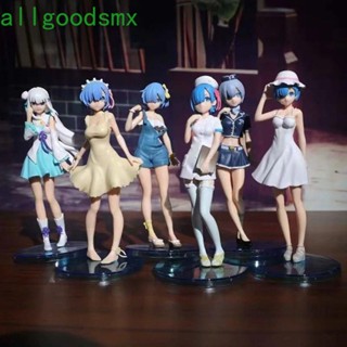 ALLGOODS Birthday Present Re:Life In A Different World From Zero 6Pcs/Set Rem Swimsuit Figure Rem Action Figure Christmas Gift Girl Figure Figure Toys Model Toy Collection PVC Rem Anime Figure