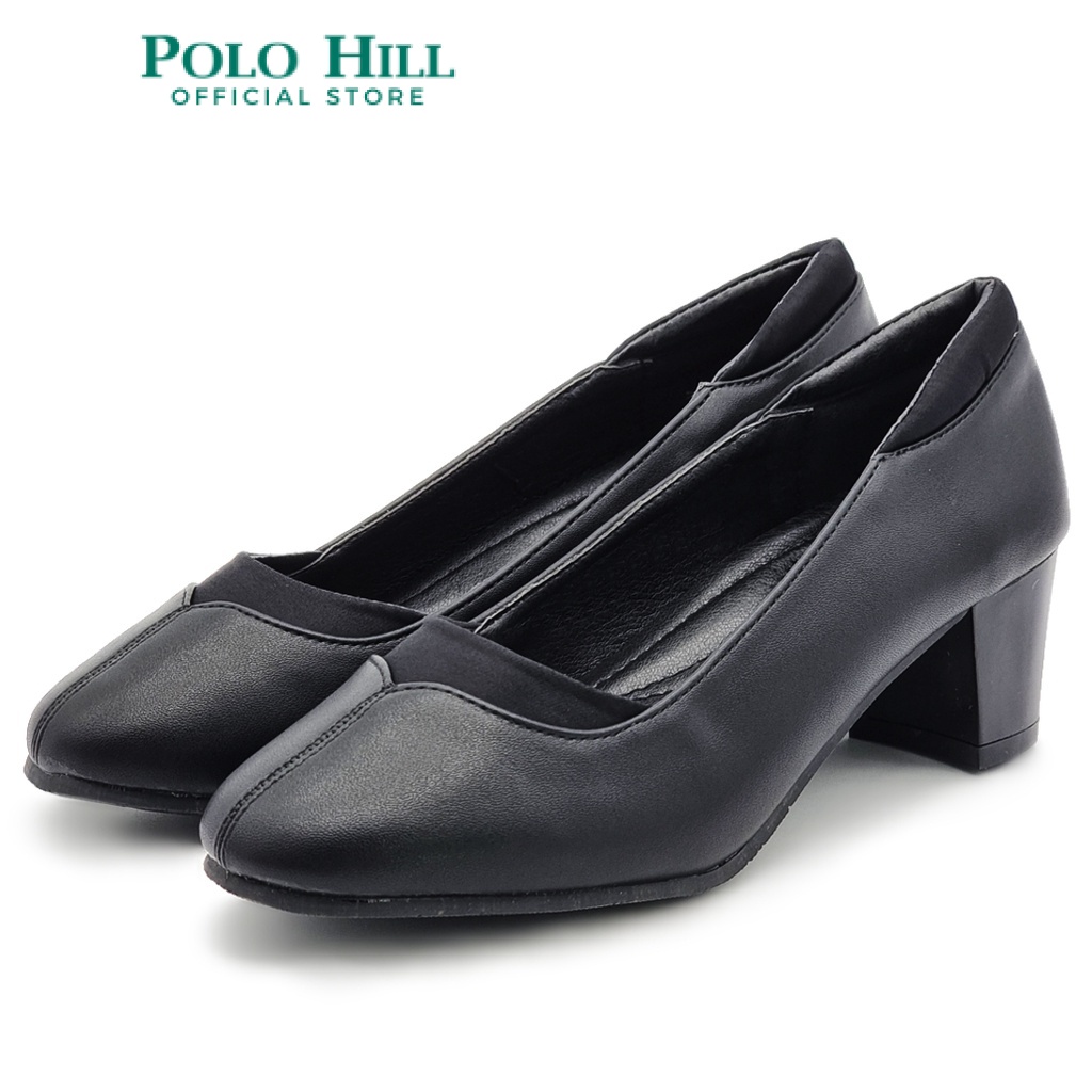 POLO HILL Ladies Mid Block Heel Round Toe Office Shoes PF-0A-106