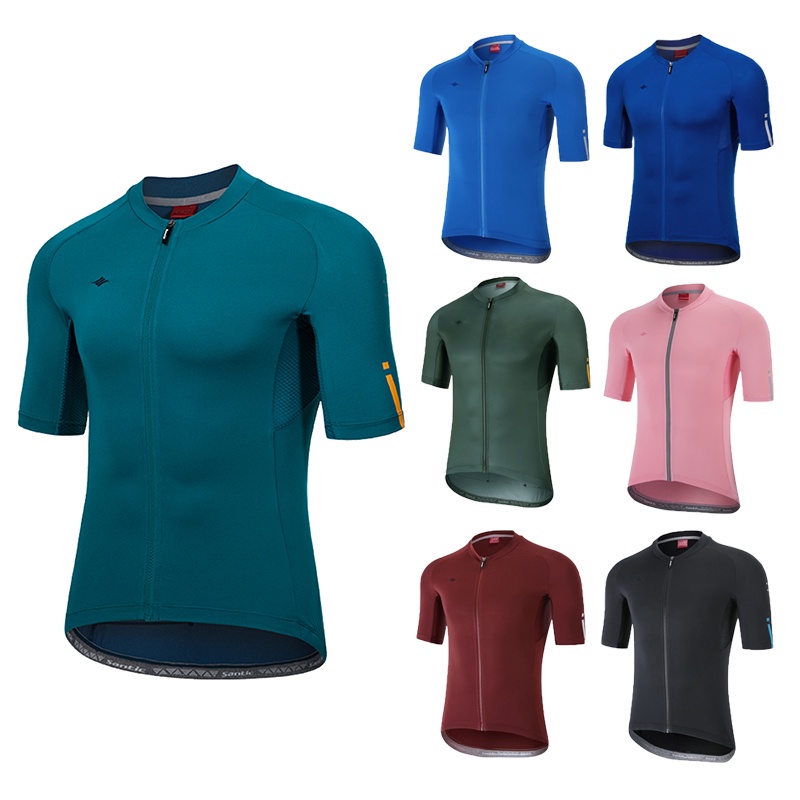 Santic Men's Road MTB Bike Breathable Quick-drying Highly Elastic Cycling Short Sleeve Jersey WM0C02156
