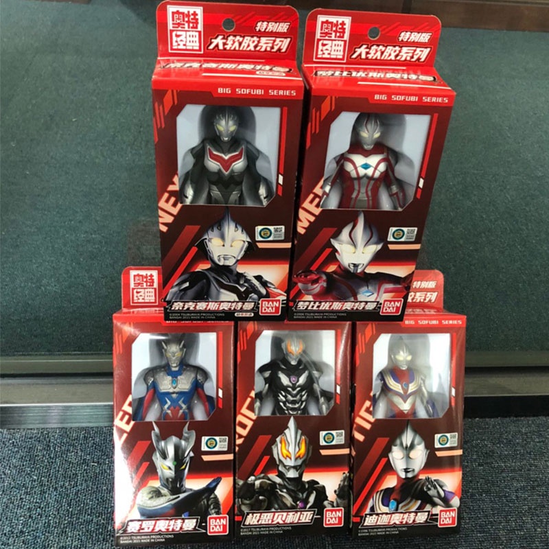 17 ซม.Ultraman รูปของเล่น BANDAI เด็ก Zero Tiga Mebius Nexus Ultraman Action Figure Superhero ของเล่