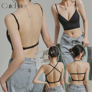 Cutebyte ชุดชั้นในบรา ทรงสามเหลี่ยม ไร้รอยต่อ เซ็กซี่ ใส่สบาย สําหรับผู้หญิง 32-38