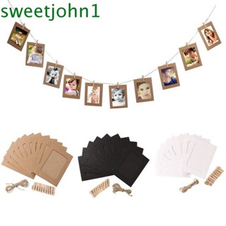 Sweetjohn กรอบรูปกระดาษแข็ง 3 สี หลายขนาด สําหรับแขวนตกแต่งผนังบ้าน 10 ชิ้น ต่อชุด