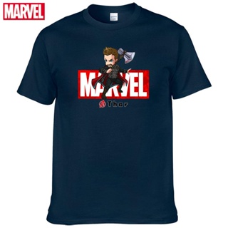 เสื้อยืด ผ้าฝ้าย 100% พิมพ์ลาย Marvel The Avengers Thor ระบายอากาศ ใส่สบาย แฟชั่นฤดูร้อน สําหรับผู้ชาย 146S-5XL