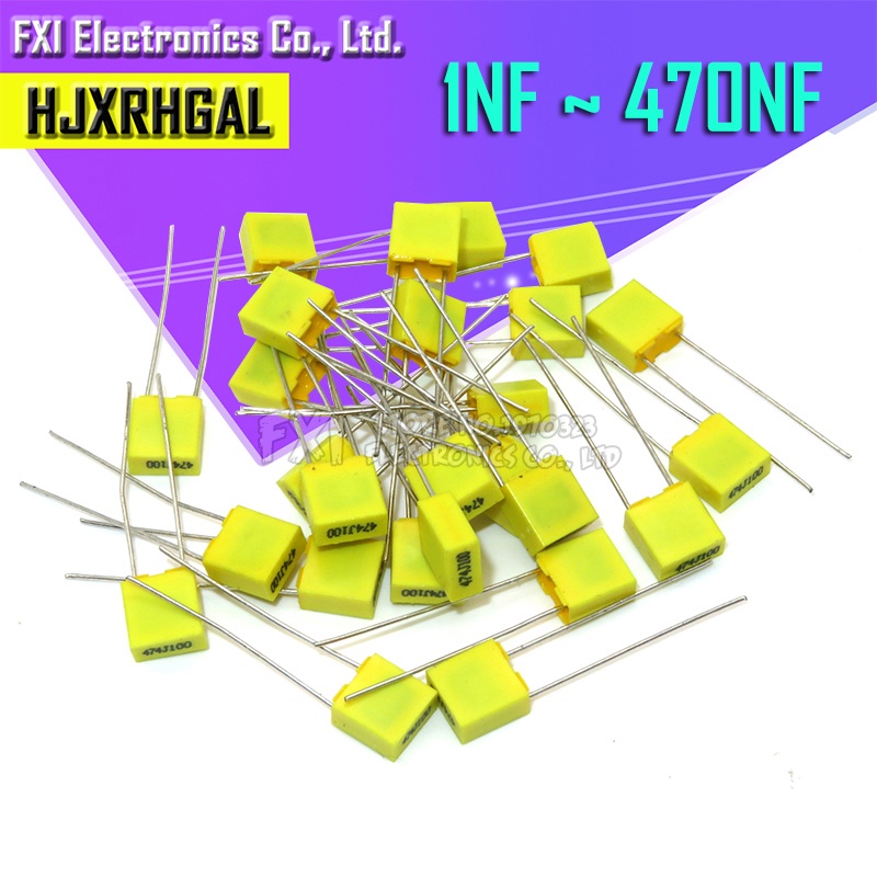 500PCS Correction Capacitor 1nF ~ 470nF 5 มม.100nf 10nf 47nf 22nf 1nf 0.47uf 0.1uf Polypropylene ควา