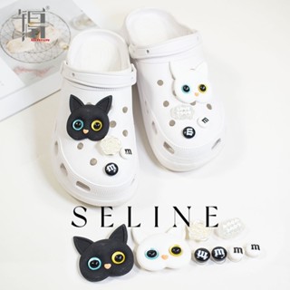 SELINE เครื่องประดับรองเท้า แมวสามมิติ 3D วัสดุยางไม้ B21H04N 0308