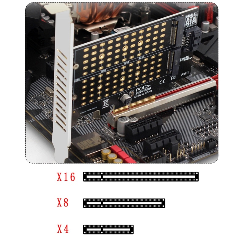 Niki Dual-Bay PCIE ถึง M 2 NVME SSD อะแดปเตอร์ M2 NVME เป็น SSD PCI-E การ์ดขยาย