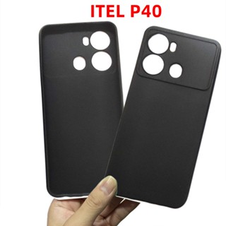 เคสโทรศัพท์มือถือ เนื้อแมตต์ สีดํา แบบเรียบง่าย สําหรับ Itel P40