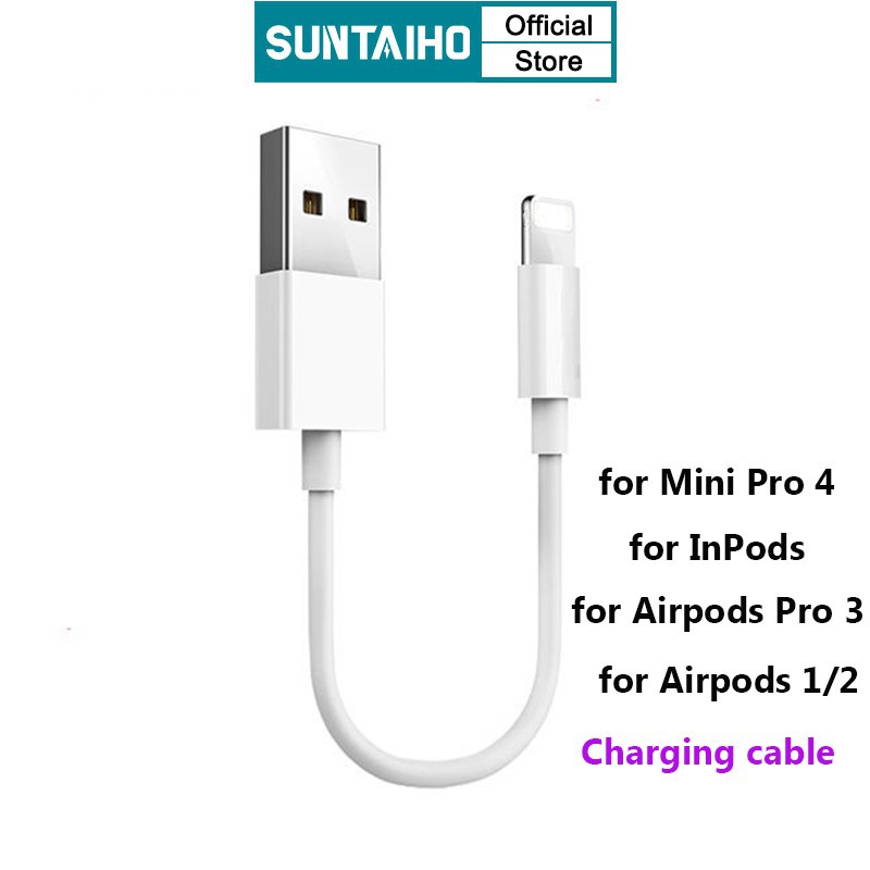 Suntaiho สายชาร์จหูฟังบลูทูธไร้สาย USB ยาว 20 ซม. สําหรับ In Pods i12 Pro mini 4 Airpods 1 2 Pro 3 4 Macaron Pro3