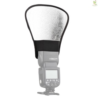 Portable Universal Camera Flash Reflector Speedlite Bounce Diffuser Board with Silver &amp; White Reflective Surface Replacement for    Godox Yongnuo on-Camera Flash