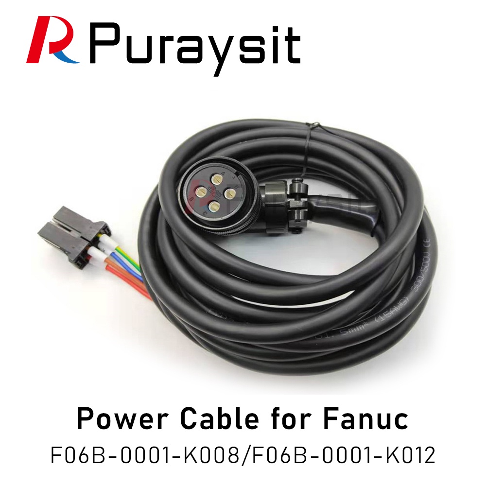 Puraysit Servo มอเตอร์สายไฟ F06B-00001-K008 F06B-00001-K012 3M 5M 8M 10M สําหรับ Fanuc