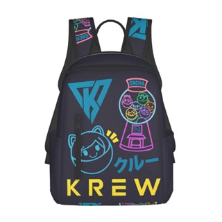 Krew กระเป๋าเป้สะพายหลัง กระเป๋านักเรียน กระเป๋าสะพายไหล่ ลําลอง น้ําหนักเบา จุของได้เยอะ สําหรับเด็กนักเรียน