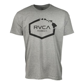 เสื้อยืดลําลอง พิมพ์ลายโลโก้ RVCA HAWAII ราคาถูก สําหรับผู้ชาย