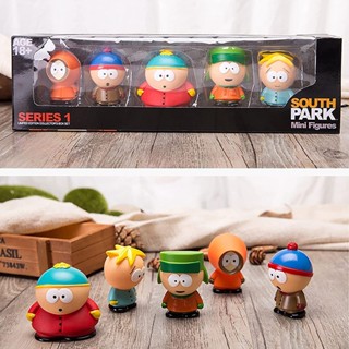 5PCS South Park Figure Cake Toppers Mini Action Dolls Cartoon Characters Cake Decoration Desktop Ornaments Party Supplies