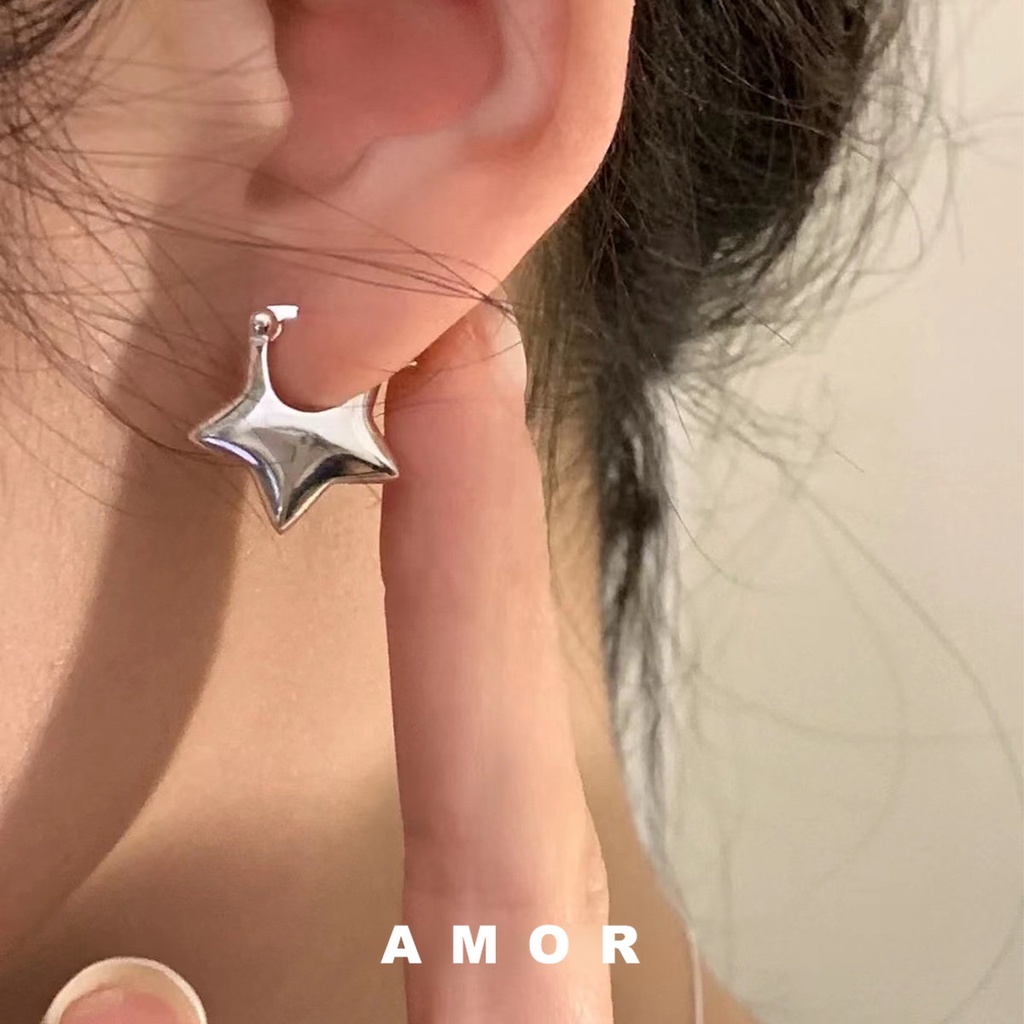 Y2k Simple Star ต่างหูเกาหลี Niche design ต่างหูอาวุโส