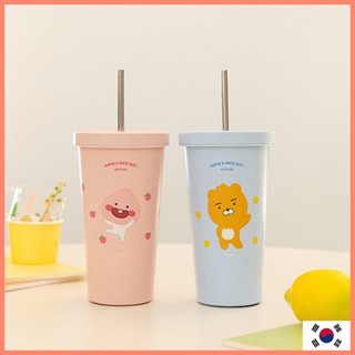 KAKAO FRIENDS Little Stainless Steel Tumbler with straw ryan apeach