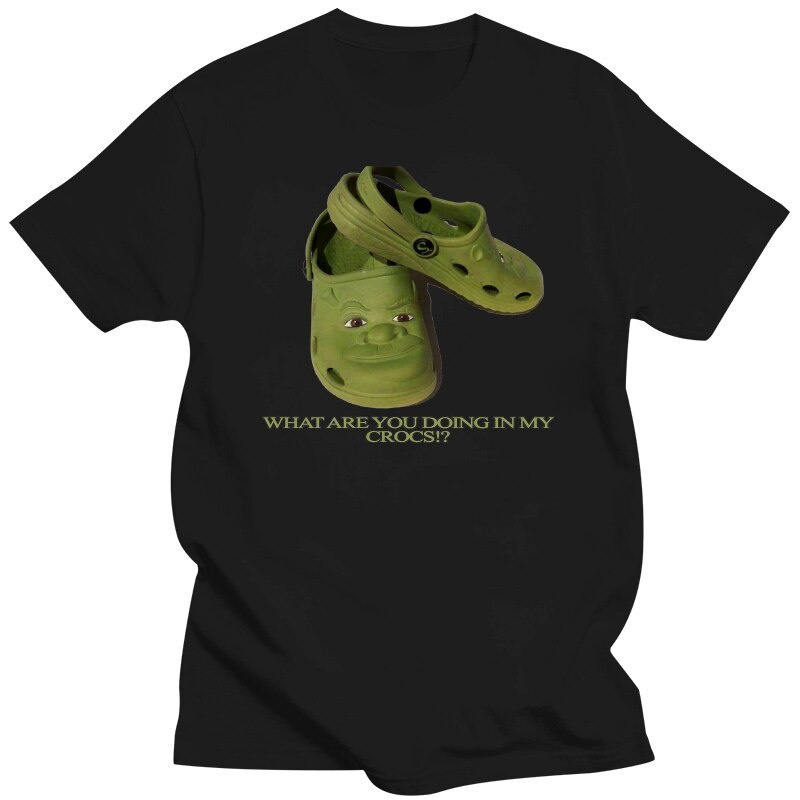 VBใหม่ เสื้อยืดลําลอง แขนสั้น พิมพ์ลาย What Are You Doing In My Shrek Crocs สําหรับผู้ชาย
