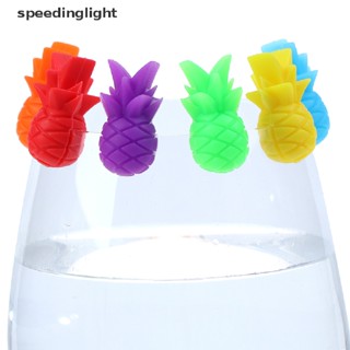 SLTH  6PCS Silicone Wine Glass Marker pineapple Design Drink Ch Label Mark Vary