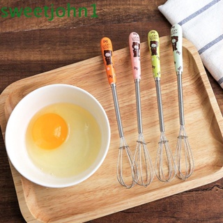 SWEETJOHN Cartoon Cook Kitchen Accessories Baking Tools Ceramic Handle Egg Beater