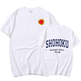 เสื้อยืด ผ้าฝ้าย พิมพ์ลายอนิเมะ Slam Dunk Shohoku Basket Ball Team Sakuragi Hanamichi สไตล์ญี่ปุ่น สําหรับผู้ชาย