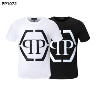 New Style Harajuku PHILIPP PLEIN Men T-Shirt Street Wear Short-Sleeved PP Cotton Round Neck Men Letter Print Tops p_01