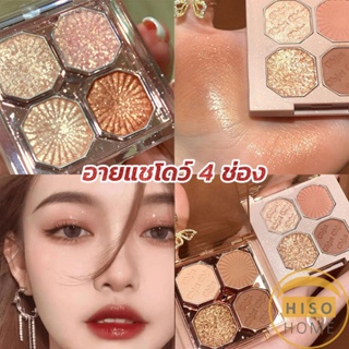 อายแชโดว์ 4 ช่อง เนื้อแมท เนื้อชิมเมอร์ Eye Color palette สีสวย ติดทน Eye Shadow