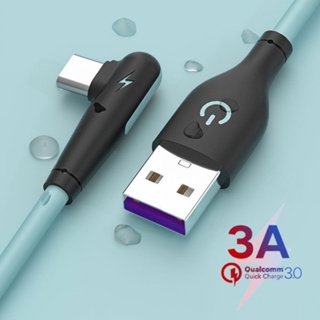 ใหม่ ซิลิโคน 90 องศา ข้อศอก Type C USB ชาร์จเร็ว สายเคเบิลข้อมูล สําหรับ Huawei Xiaomi สายชาร์จโทรศัพท์มือถือ