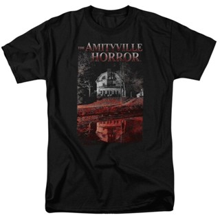 [S-5XL] เสื้อยืดลําลอง แขนสั้น พิมพ์ลาย The Amityville Horror Cold Blood Licensed สีดํา เข้ากับทุกการแต่งกาย สไตล์เรโทร