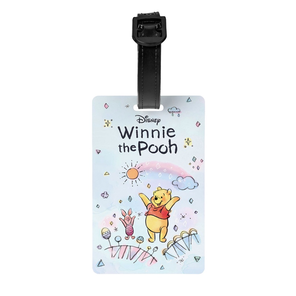 Winnie The Pooh PVC กระเป๋าเดินทางแท็ก 5.4*8.5 ซม.Creative Personalization ที่อยู่ผู้ถือกระเป๋าเดินทางอุปกรณ์เสริม Baggage Tag