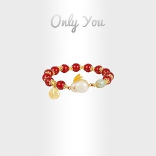 Only You สร้อยข้อมือเงิน S925 จี้หยกอาเกต สีแดง 2023