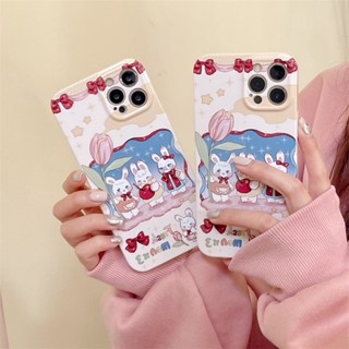 เคสป้องกันโทรศัพท์มือถือ แบบแข็ง ขอบตรง ลายการ์ตูนกระต่ายน่ารัก สําหรับ Huawei Honor 70 Pro 80 Pro 80SE 9X Pro