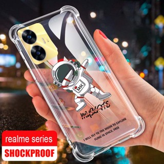 เคสซิลิโคนใส ลายนักบินอวกาศ NASA กันกระแทก สําหรับ realme C55 C35 C33 C31 C30 C30S