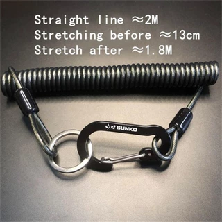 Wellnessspot เชือกสปริงสายกุญแจยืด Heavy Duty ล็อค Twisted Retention เชือกเชือกเส้นเล็กเส้นเล็กเส้นเล็กตกปลา