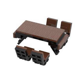 Wood Desk Seat Summer Camp Campaign Building Blocks Toy Collection Kids Assembly Classic Brick Souvenir Decoration