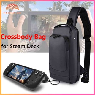 Rain❤  Multifunctional Protective Bags for Steam Deck Accessories PU Leather Game Console Bag Large Capacity Game