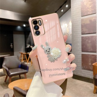 เคสโทรศัพท์มือถือแบบนิ่ม TPU กันน้ํา ลายกระต่าย ประดับพลอยเทียม หรูหรา สําหรับ Infinix Zero 5G 2023 Hot 20 Play 20i 20S เคส Phone Case