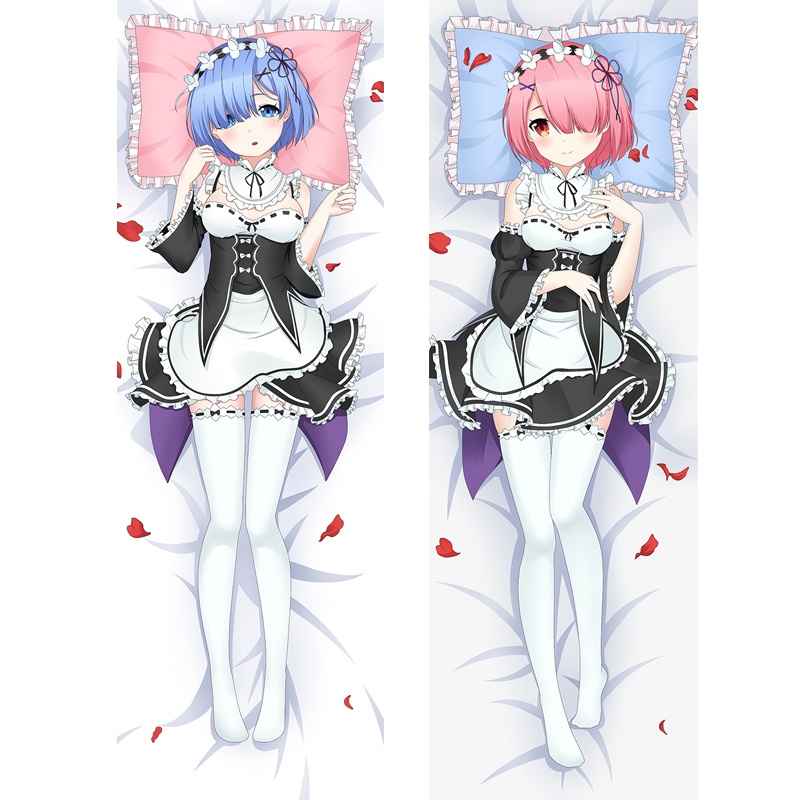 ปลอกหมอนอิง ลายอนิเมะญี่ปุ่น Re:Zero Rem Dakimakura Emilia เซ็กซี่ ขนาด 50x150 ซม.