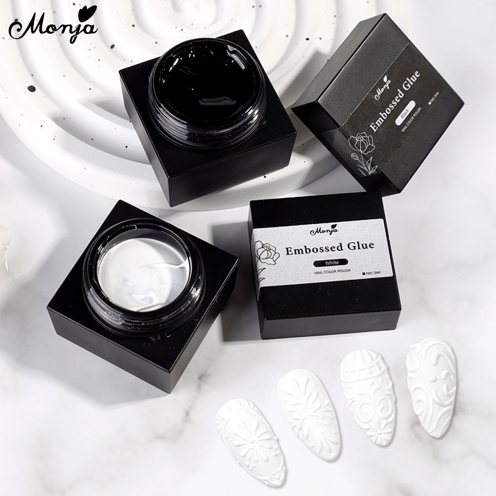 Monja กาวพลาสเตอร์ ลายนูน 3D ขนาด 5 มล. ต่อเคส สําหรับเพ้นท์เล็บเจล DIY emboss painting drawing