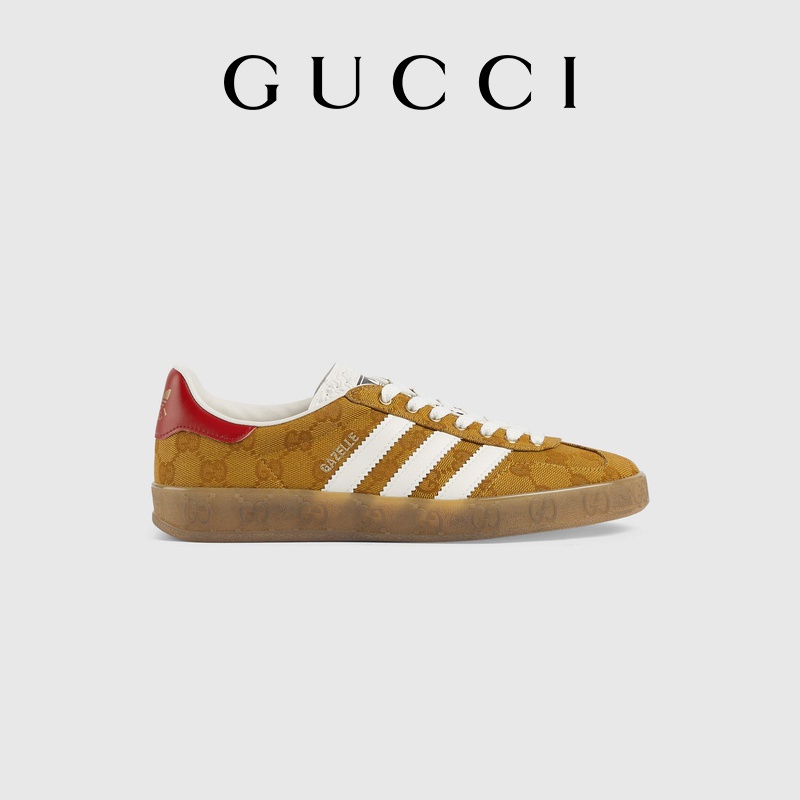 [สไตล์ใหม่] Gucci Gucci adidas x Gucci Joint Series รองเท้าผ้าใบ Gazelle สําหรับผู้หญิง