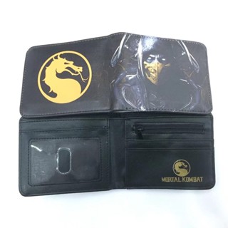 กระเป๋าสตางค์ หนัง PU ใบสั้น ลายการ์ตูนเกม Mortal Kombat แฟชั่น สําหรับนักเรียน