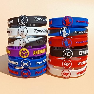 NBA Round sign Bracelet Bangle Basketball Star Silicone Adjustable Wristband Warriors Basketball Star Baller Band（21-40） JY