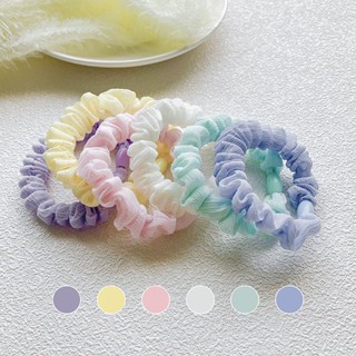 ยางรัดผม แบบหนัง ขนาดเล็ก สีหวาน สไตล์เกาหลี สําหรับผู้หญิง