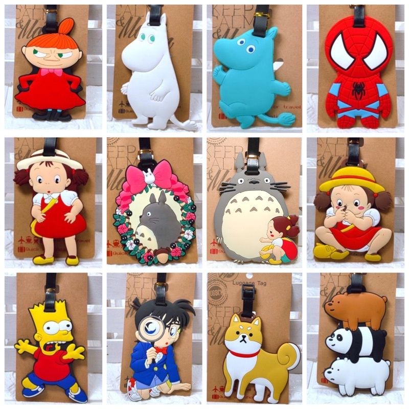 เครื่องประดับ ป้ายแท็กกระเป๋าเดินทาง ลายการ์ตูนชิบะอินุ My Neighbor Totoro May Yamei Spider-Man Rummy Conan Bear Meets You น่ารักมาก