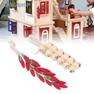 Living Shop 1:12 Scale Dollhouse Mini Garlic String เรซิ่นจำลองตกแต่งบ้านตุ๊กตา Vetageable